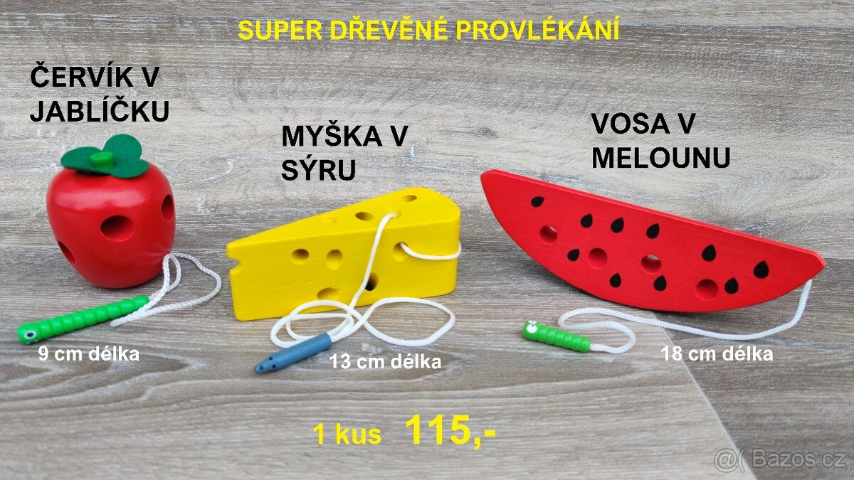 Dřevěné montessori hračky - VÝPRODEJ - 10