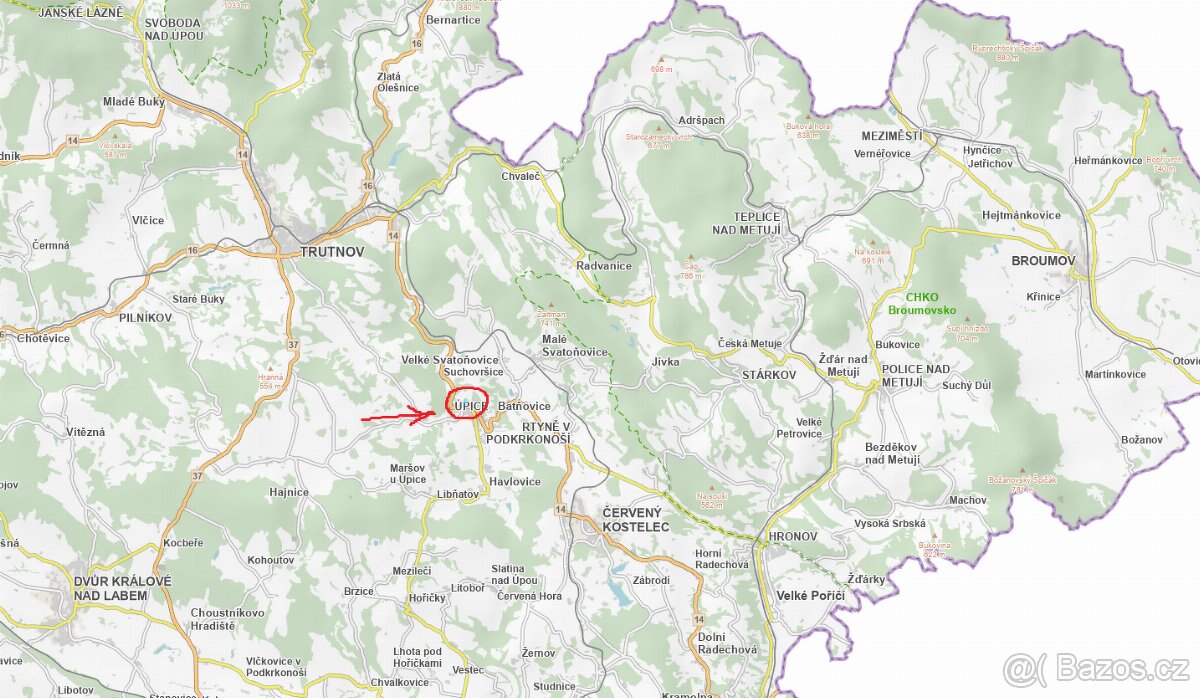 Prodám lesní pozemek v k.ú. Úpice - 10