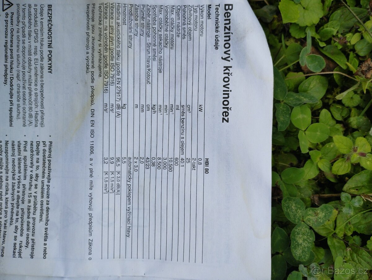 krovinorez dvoutakt Hurricane HBI 80 - 10