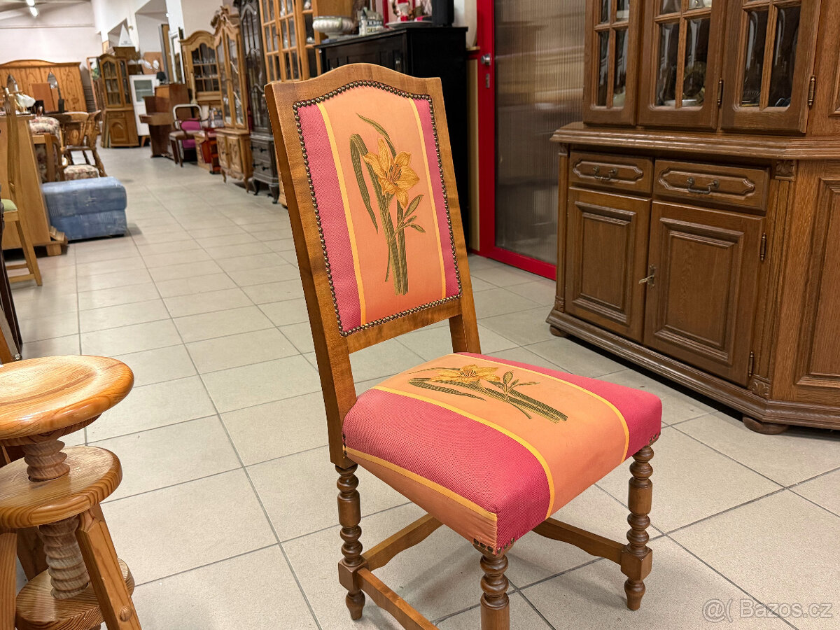 6 x zdobená zámecká kvalitní dubová židle - 10