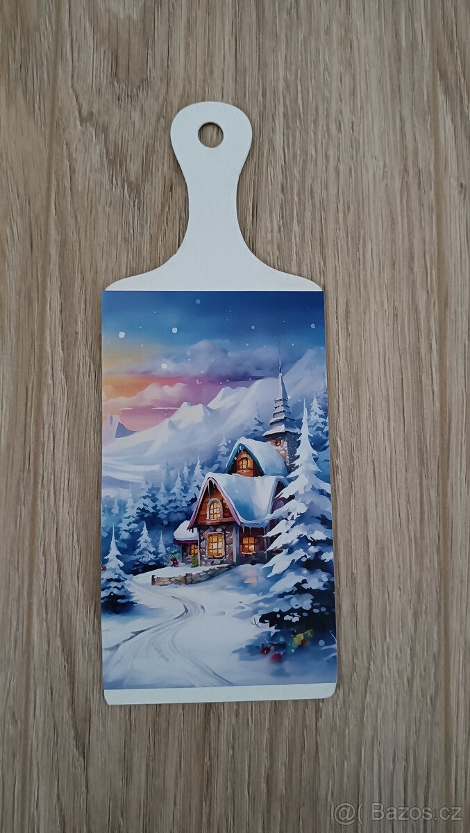 Dekorační prkénka zimní krajina - 10