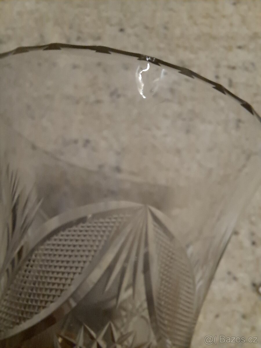 starožitné broušené sklo český křišťál - 10