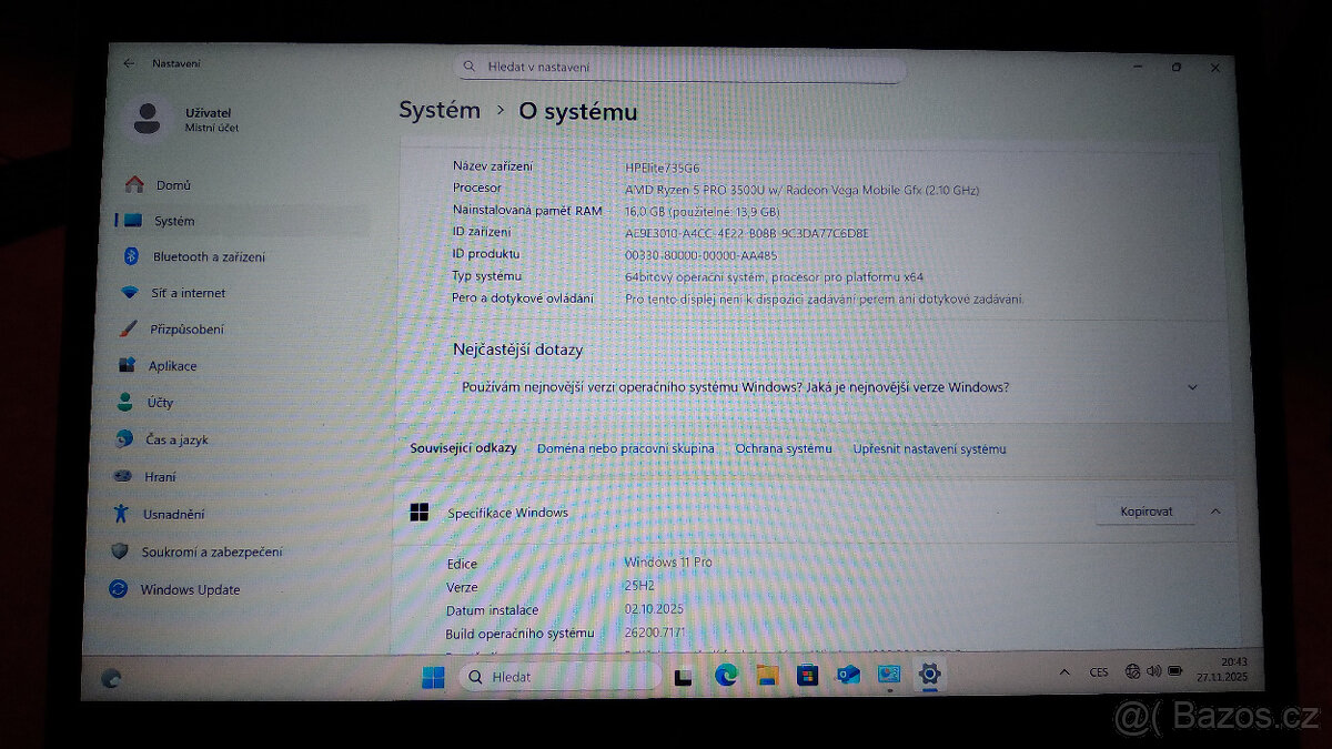 Prodám výkonný Hewlett-Packard Elitebook 735G6+dock+brašna - 10