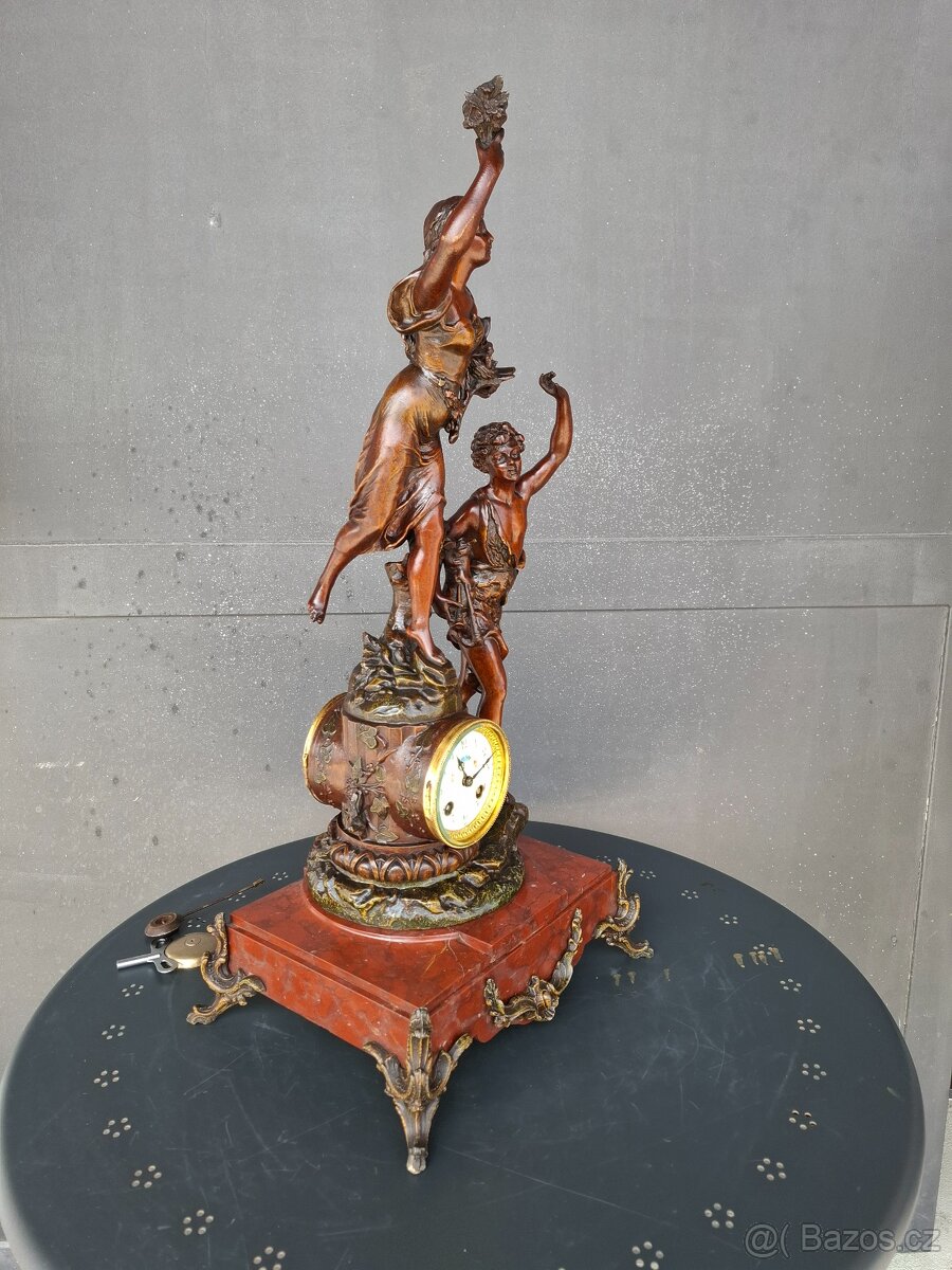 Starožitné francouzské figurální hodiny - 10
