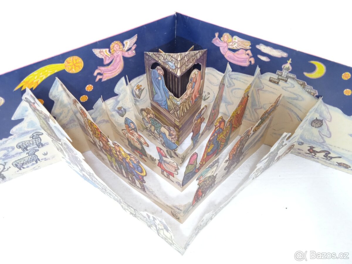 Retro velký vánoční betlém 3D - ČSSR - 10