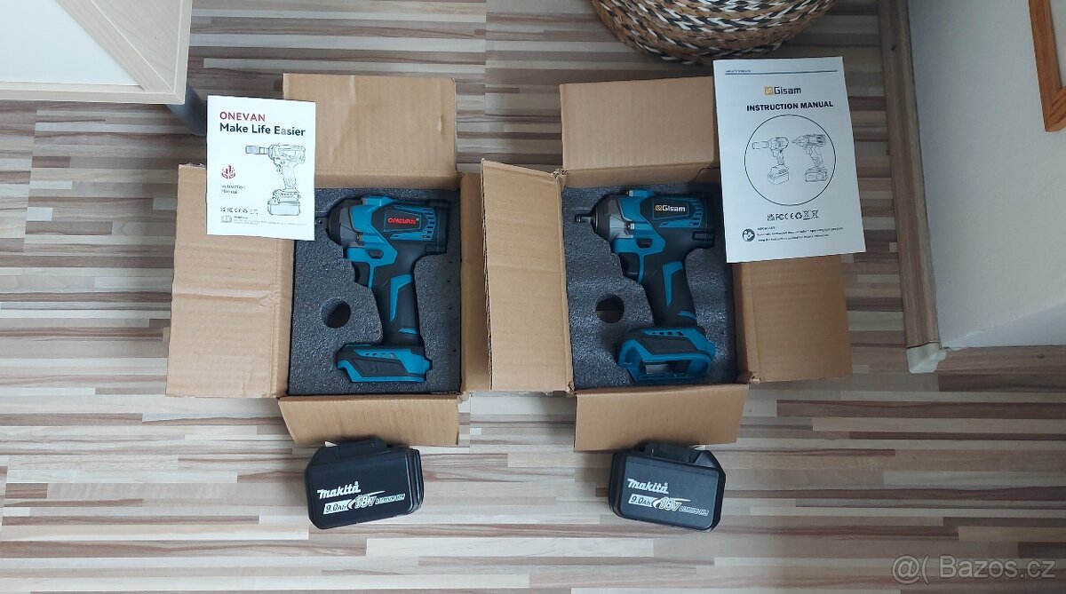 Rázový Aku utahovák-ONEVAN,Gisam, pro Aku Makita baterie 18V - 10