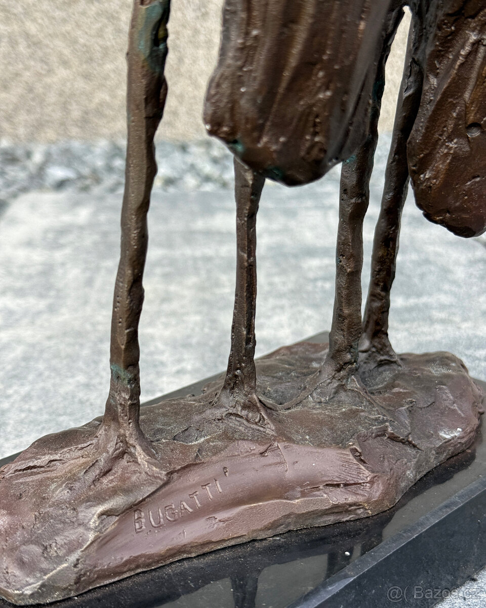 Bronzová socha Pár marabu exotická soška ptáků luxusní dekor - 10