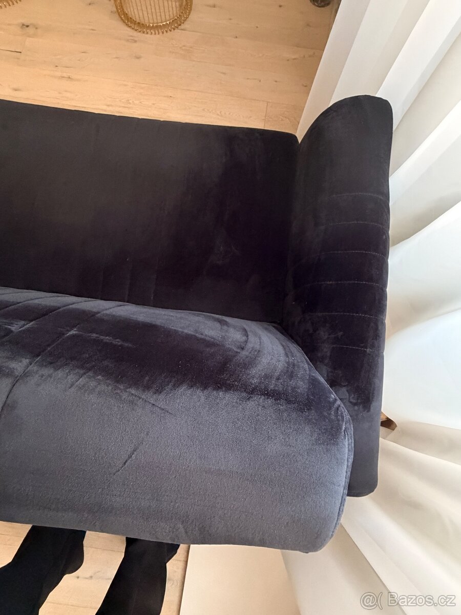 Semišová rozkládací pohovka - 10