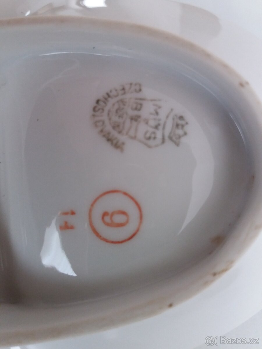 Jídelní servis retro velký zlacený - 10