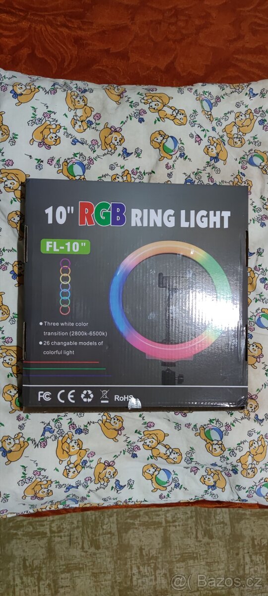 RGB Prstencová lampa, kruhové světlo ring led light set 26cm - 10