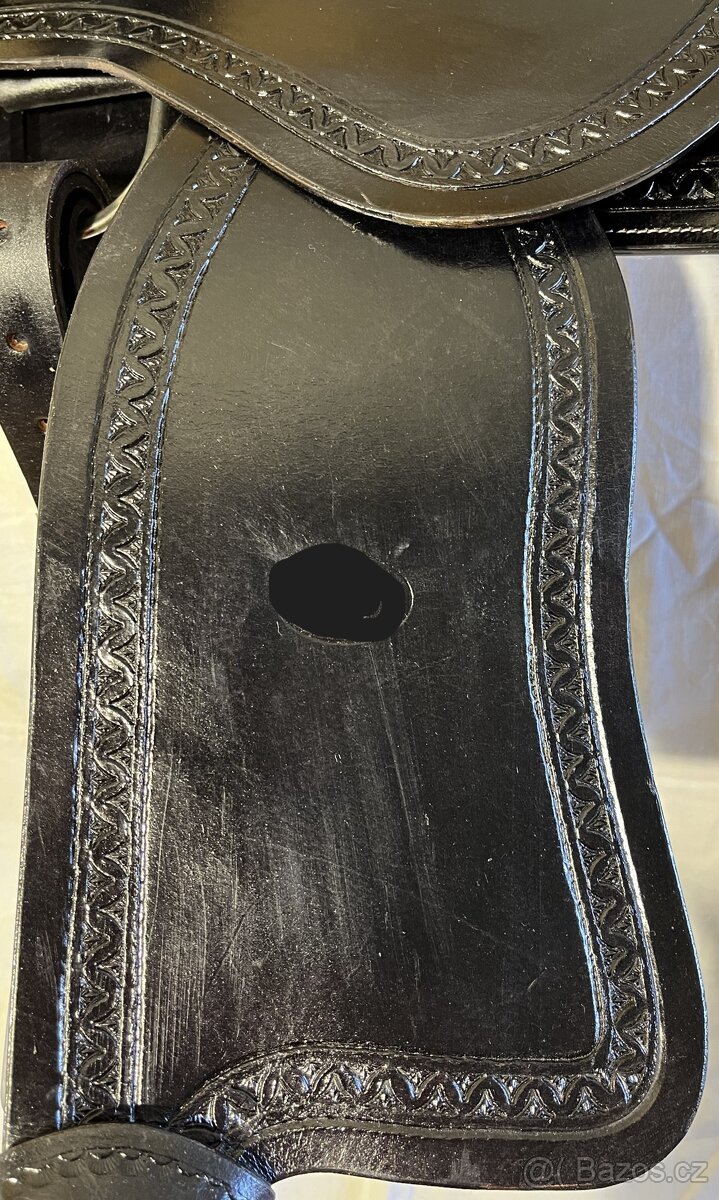 Westernové sedlo 9) černé Basket s úzkou bordurou - 10