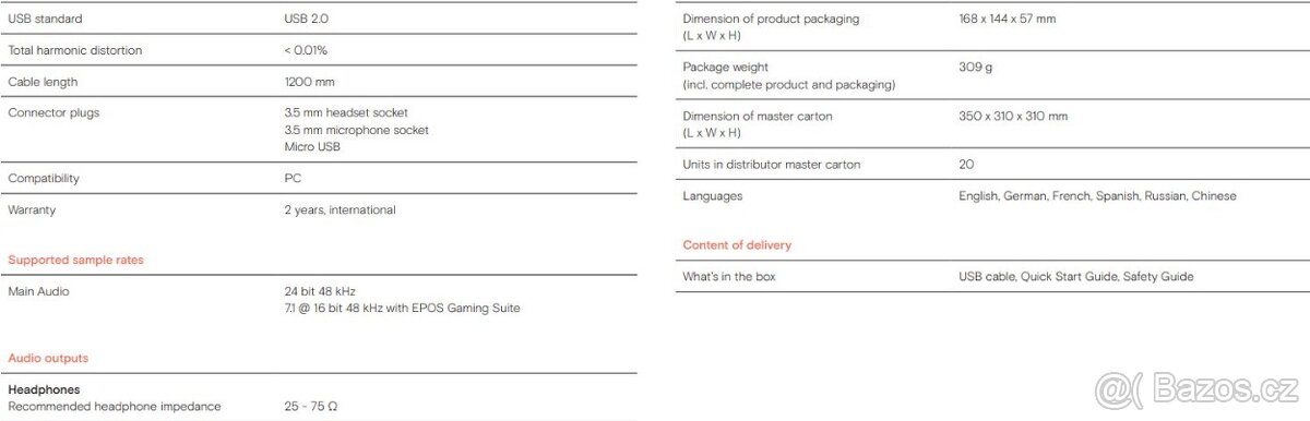 EPOS / SENNHEISER GSX 300 Externí zvuková karta 7.1 Suround - 10