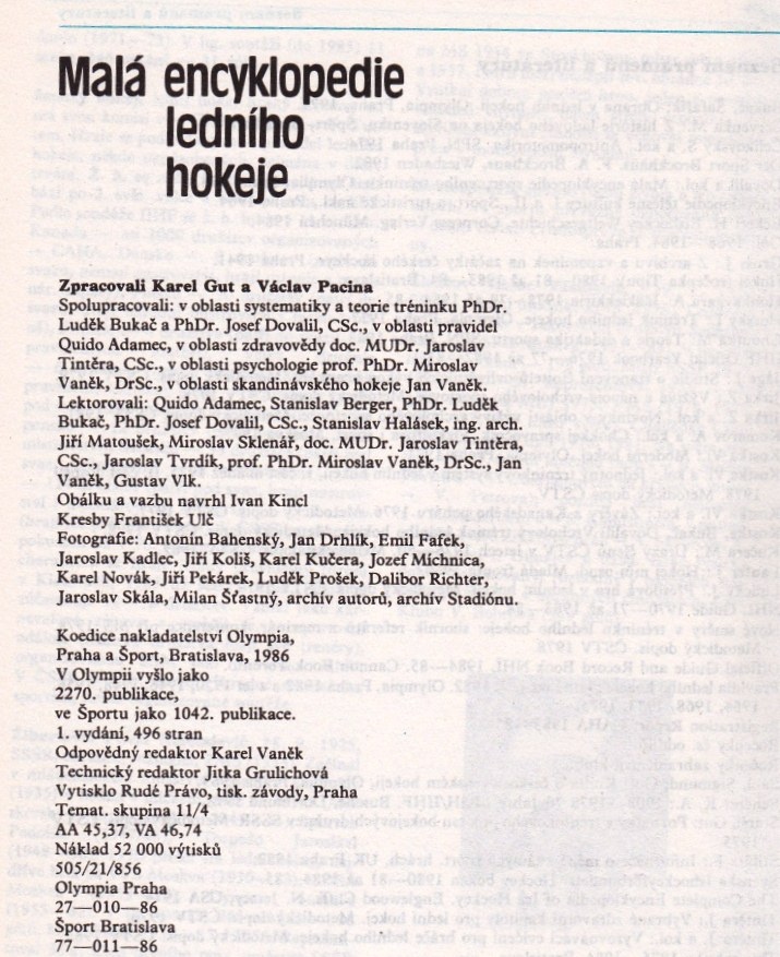 MALÁ ENCYKLOPEDIE LEDNÍHO HOKEJE - 10