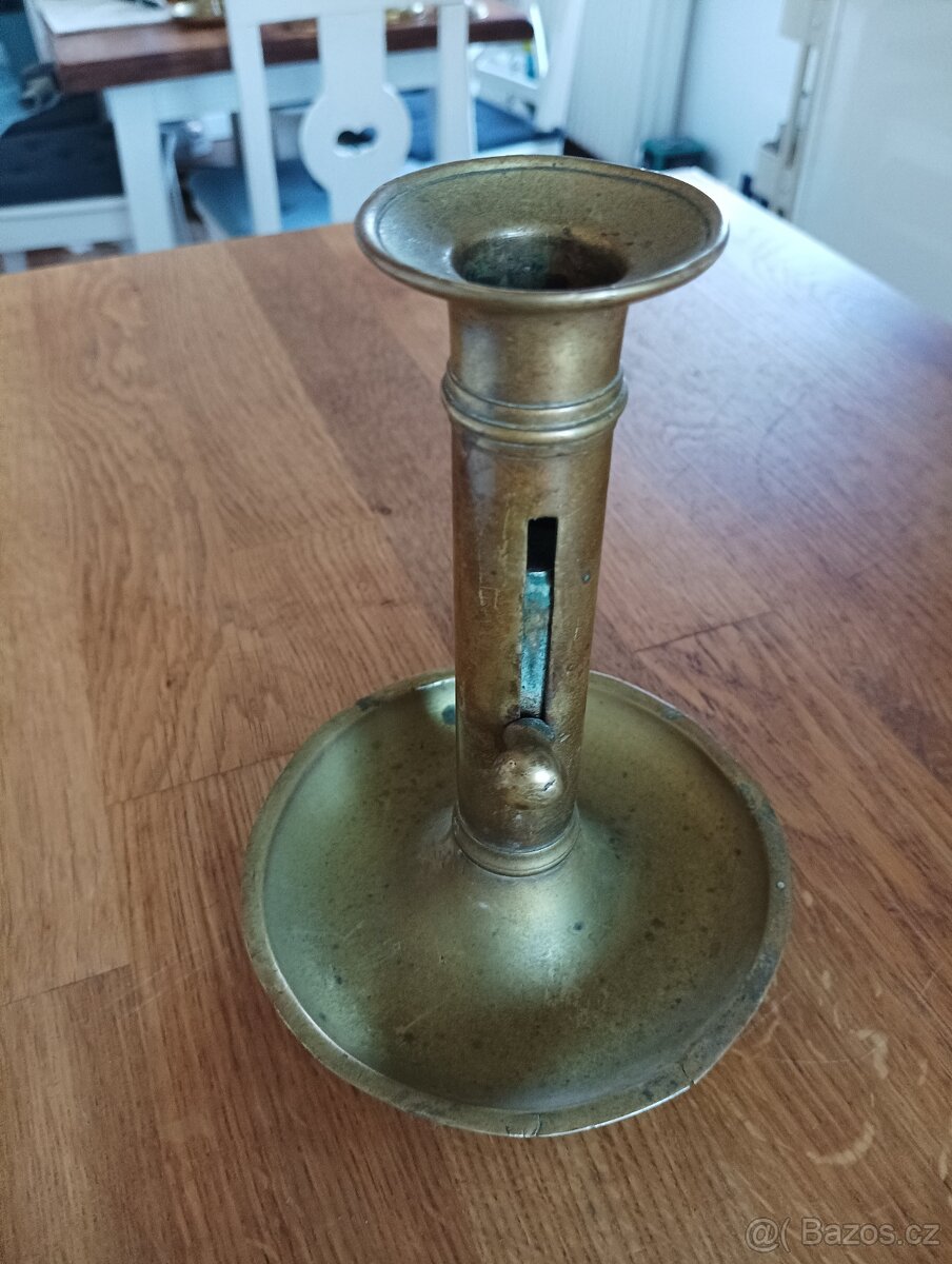 MOSAZNÝ EMPÍROVÝ SVÍCEN BIEDERMEIER 19. STOLETÍ Z FRANCIE - 10