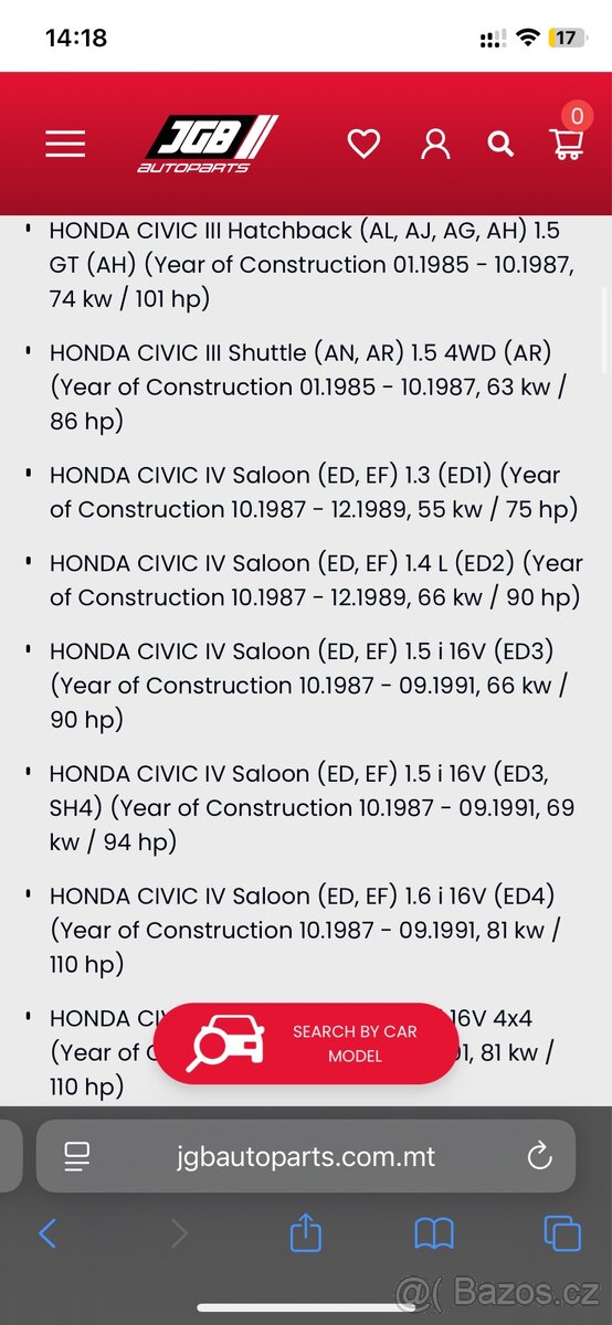 Nový Brzdové ložisko pro Honda - 10