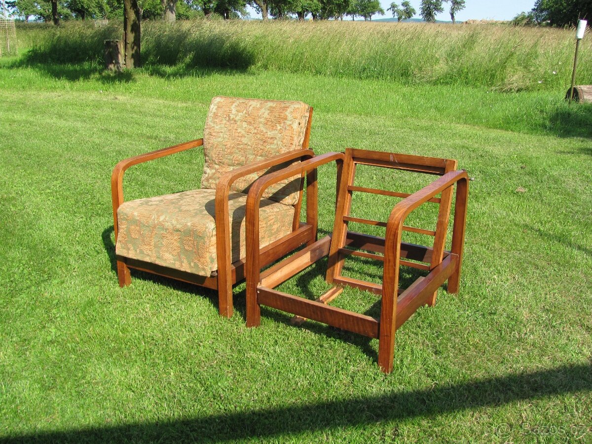 Polohovací křeslo Art Deco / 2ks / Halabala ? - 10