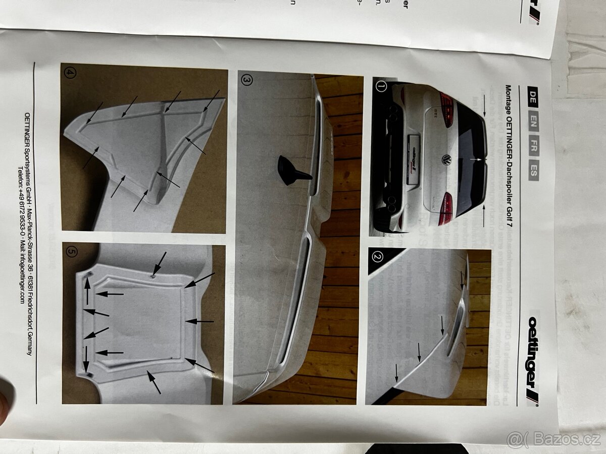 Prodám originální spoiler OETTINGER pro VW Golf 7 ( - 10