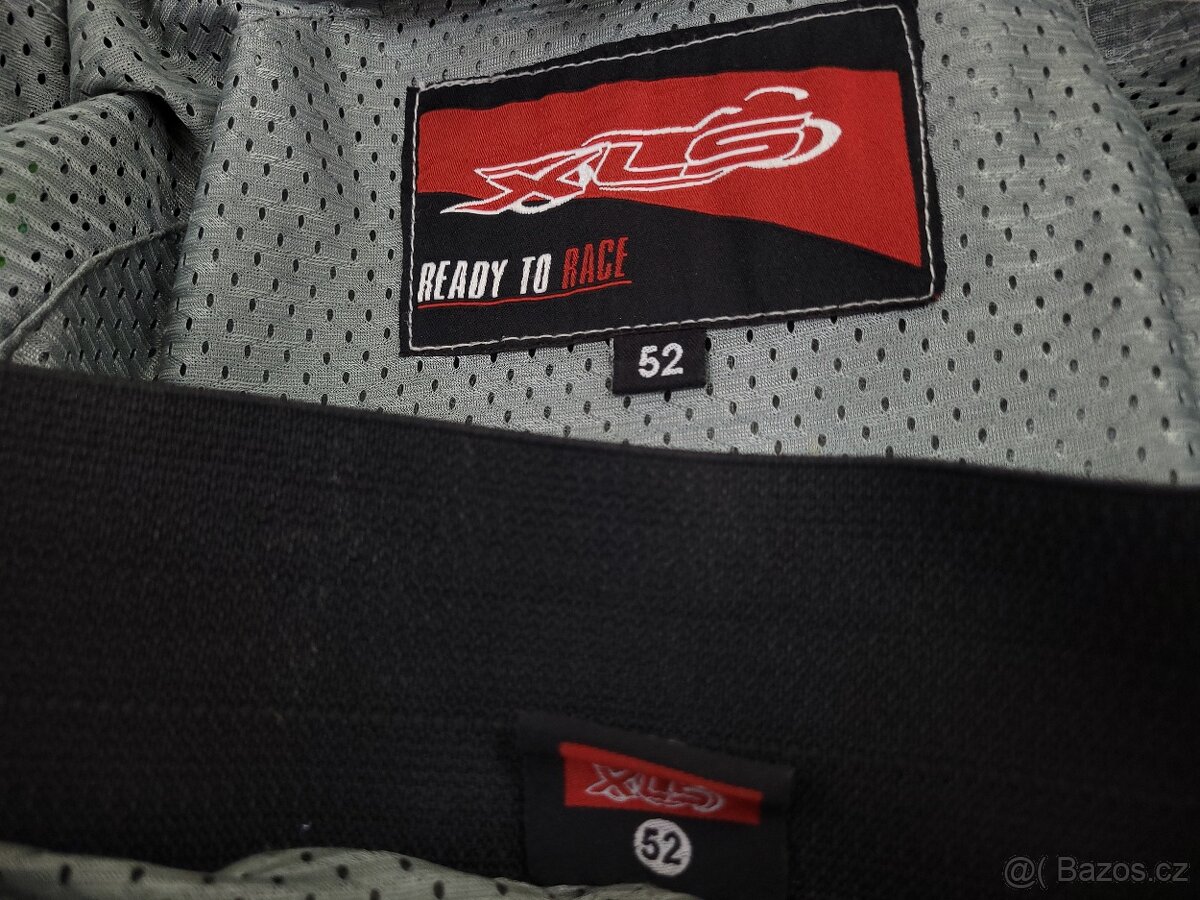 XLS GREEN dvojdielna pánska kožená moto kombinéza 52 L - 10