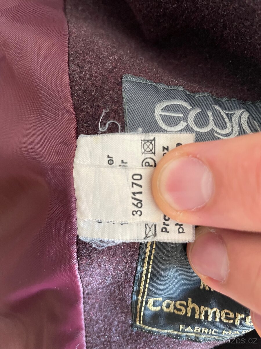 Dlouhý zimní kabát vlna, kašmír, polyester - 10