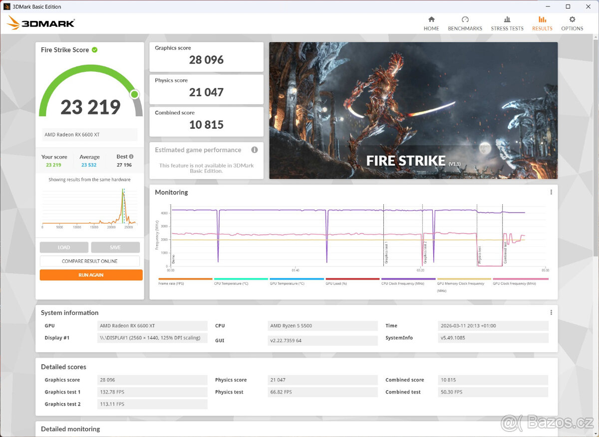 Herni PC - Ryzen 5500, 16GB RAM, SSD+HDD, 6600XT, WIN11 - 10
