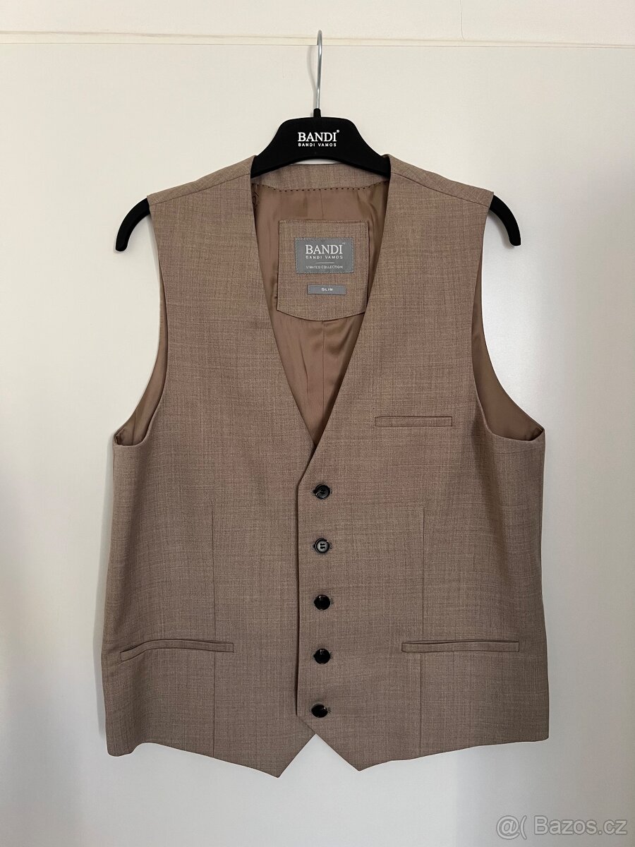 Pánský svatební oblek BANDI Pontarelli Sabbia (Slim Fit) - 10