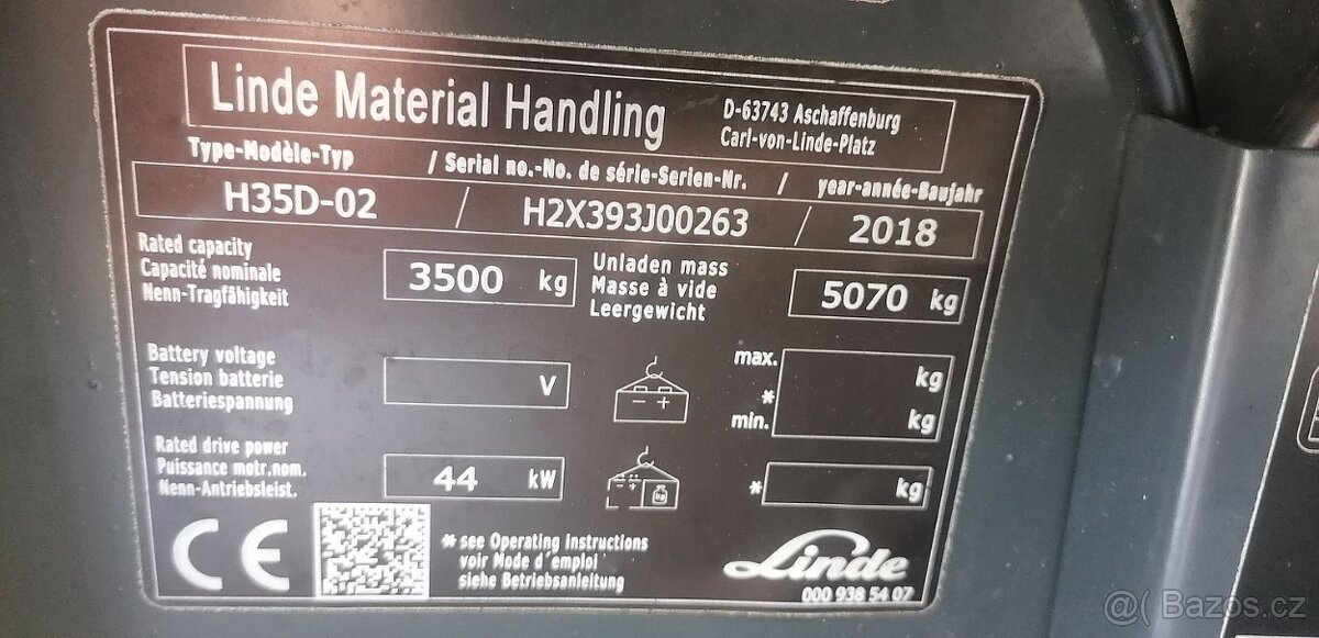 LINDE H35D-02 hydraulická otoč 360° s pozicionérem - 10