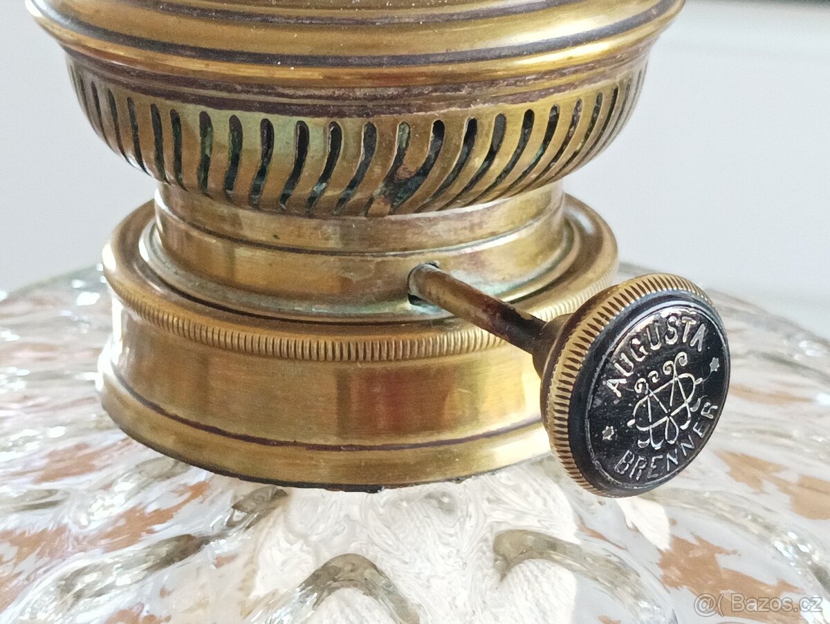 ART DECO STAROŽITNÁ PETROLEJKA AUGUSTA BRENNER, FRANCIE 1920 - 10