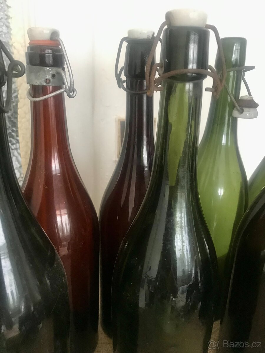 staré pivní láhve 10ks bez nápisu 1L nabídněte - 10