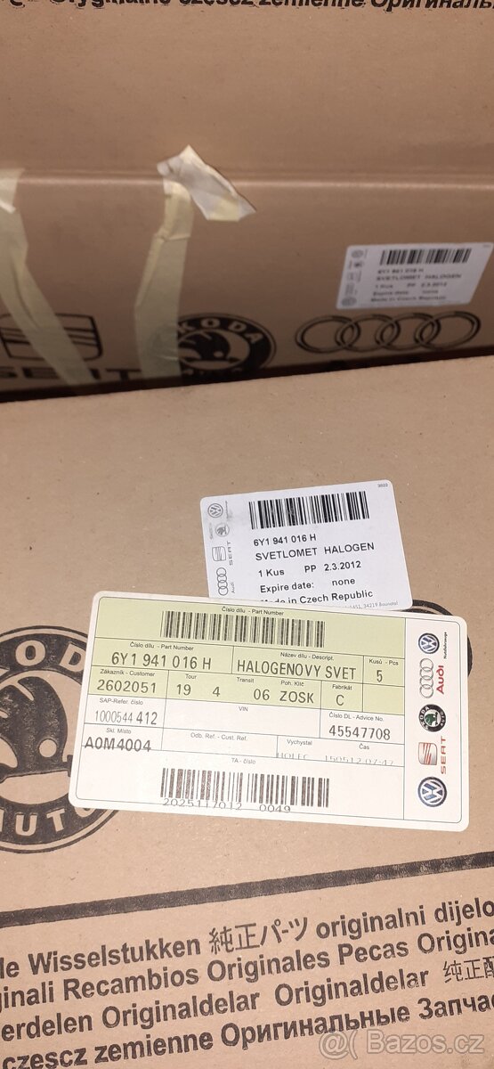 Světlo 2x - sada, na Š. Fabia 1, original Škoda, NOVÁ - 10