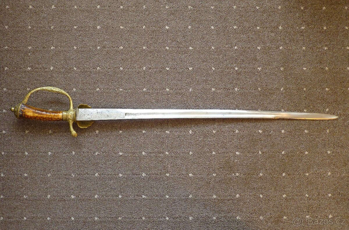 Lovecký tesák - Asi 18. století - Rytá čepel - 10