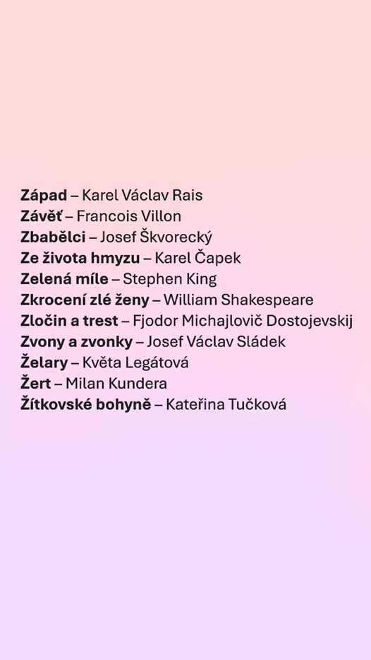 Vypracované maturitní otázky - český jazyk (ČJ) - četba - 10