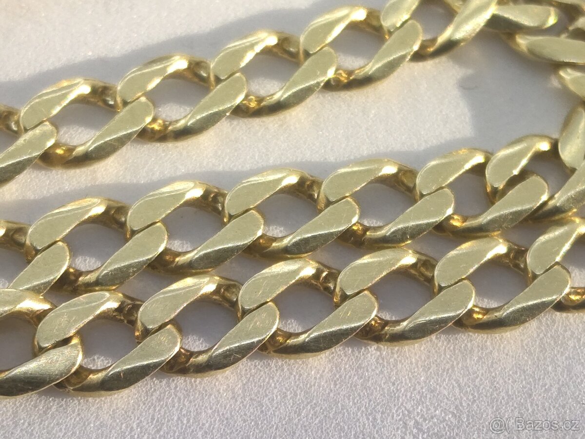 Zlatý masivní pánský náramek 14K ( 585 punc) 9,75 gramů - 10