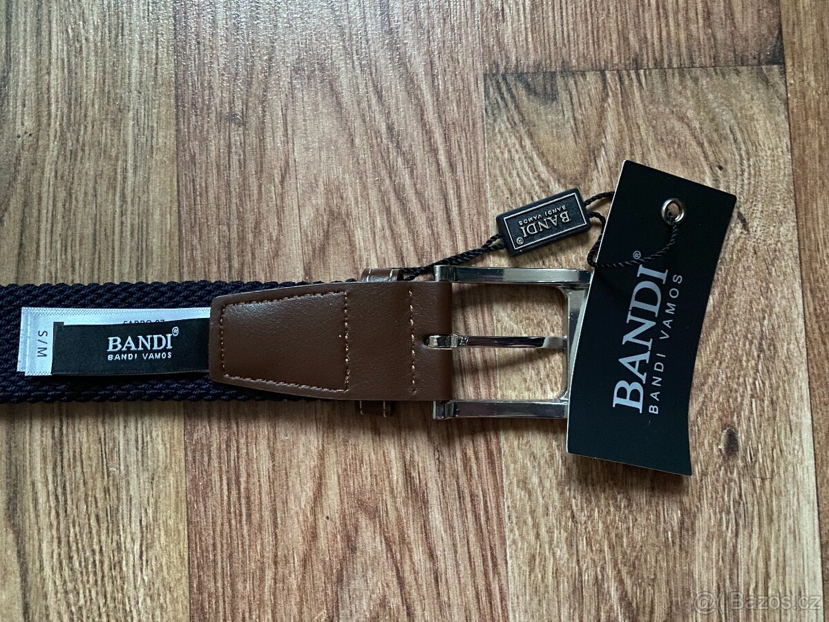 Nový pánský pružný opasek Bandi -modrý se světl. pruhy, S/M - 10
