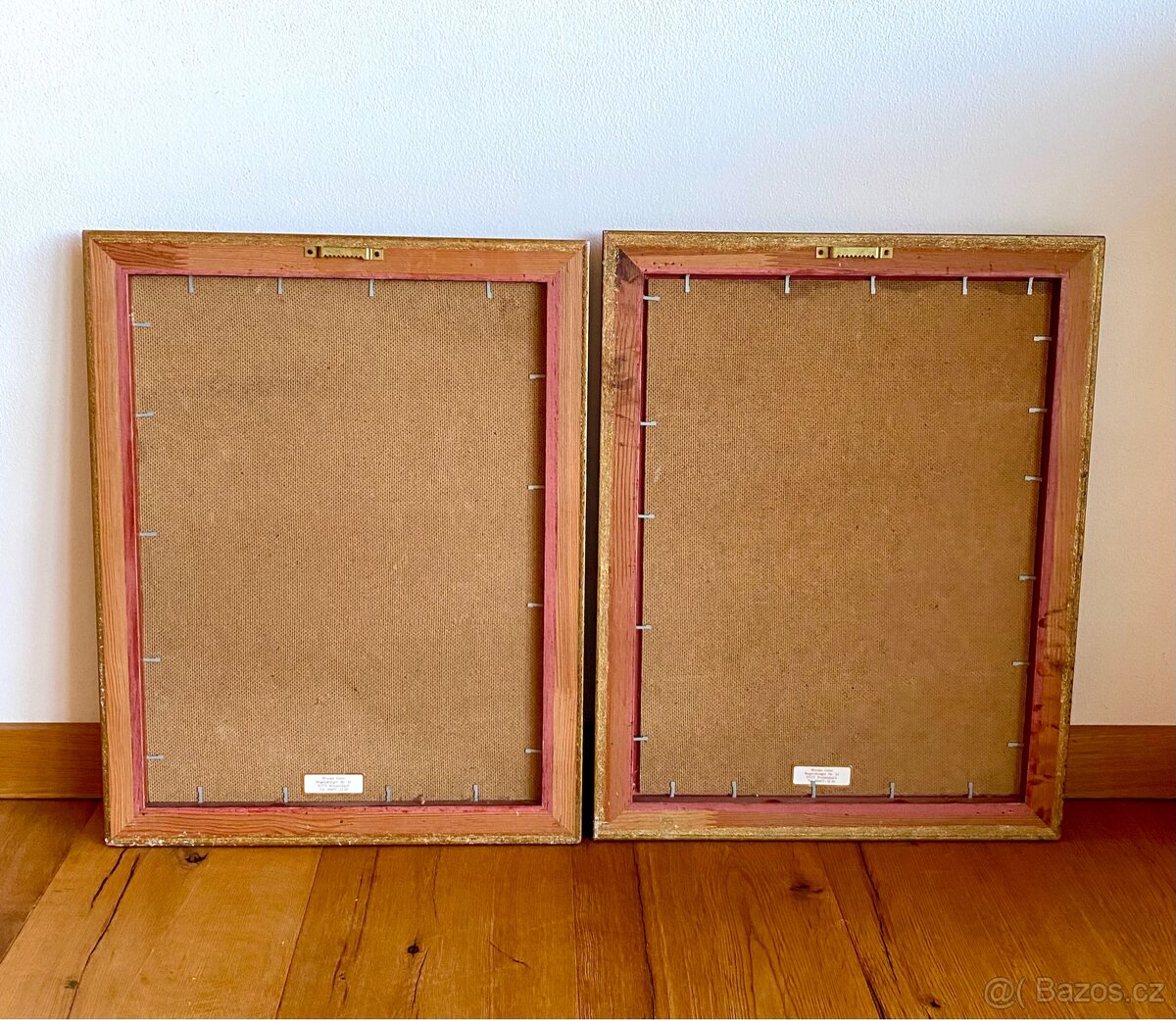 Staré krásné obrazy 2 kusy, olejomalba na desce - 10