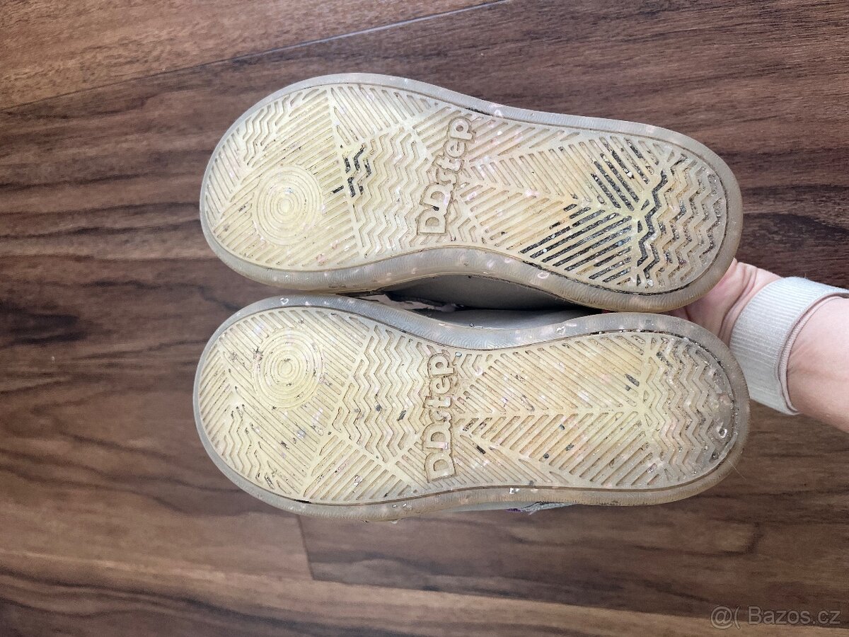 Kožené tenisky celoročky boty na suchý zip D.D.Step - 10