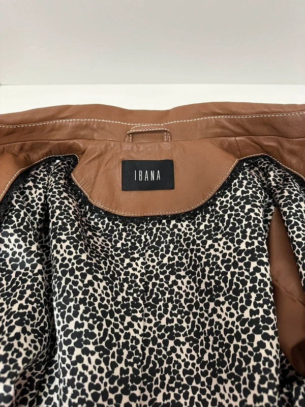 Hnědá kožená bunda Ibana - 10