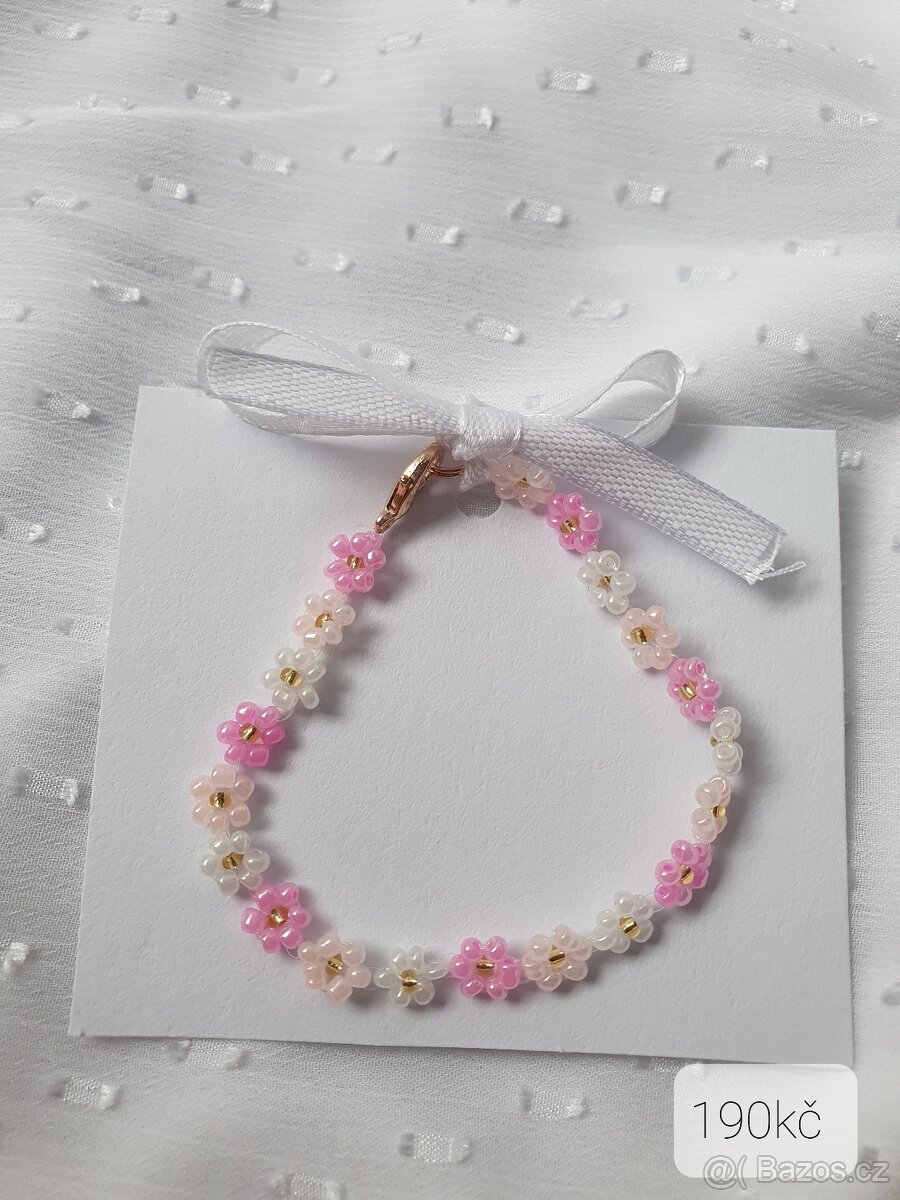 Krásné korálkové šperky, prstýnky, náramky-ruční výroba - 10