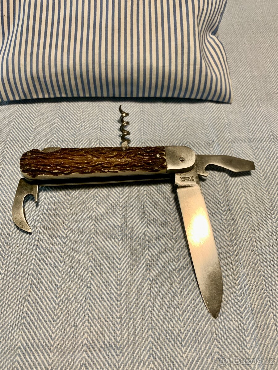 Mikov Fixír – lovecký kapesní nůž s vývrtkou, otvírákem .. - 10