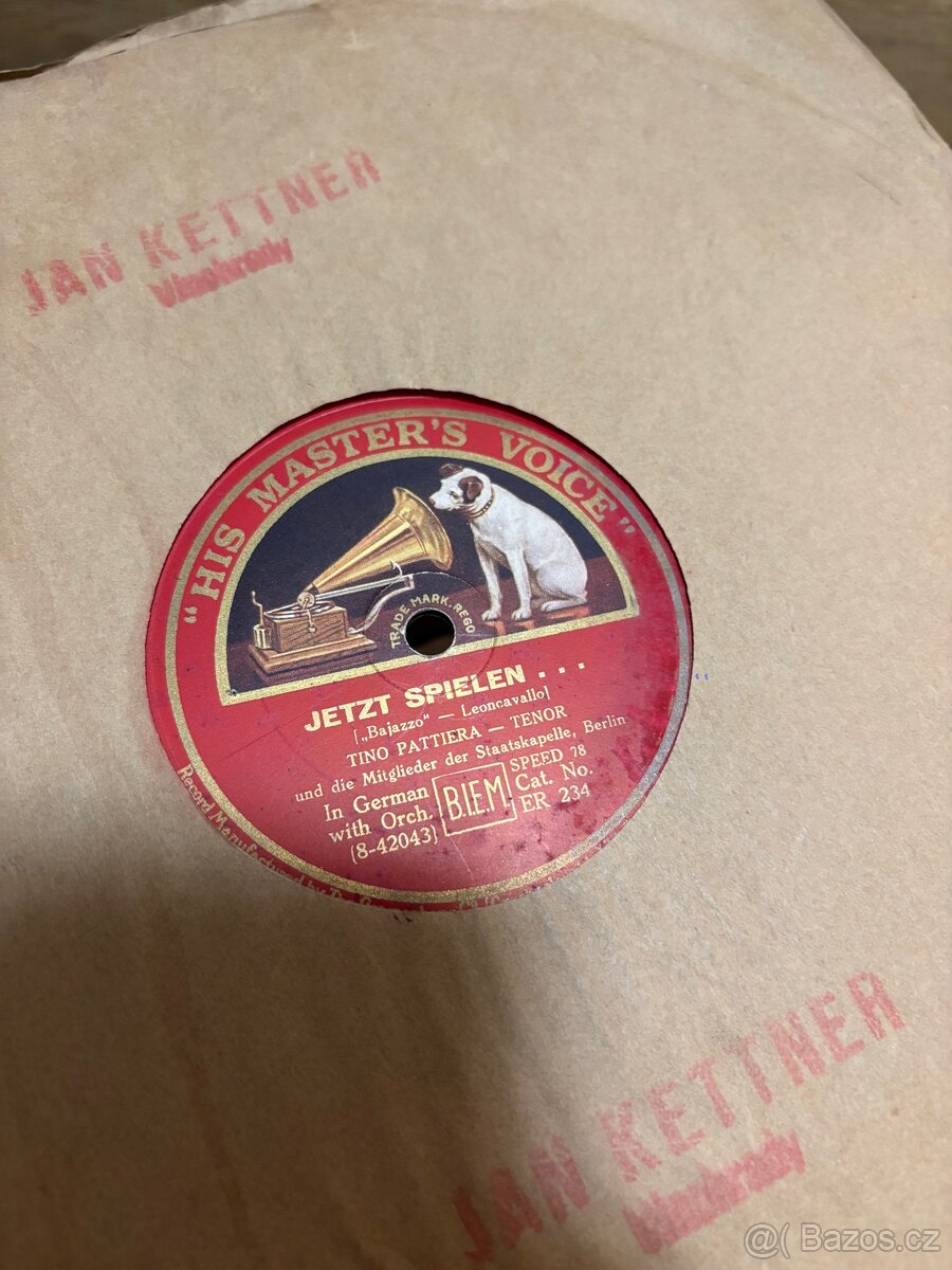 Sada 4× starožitná šelaková gramodeska - 10