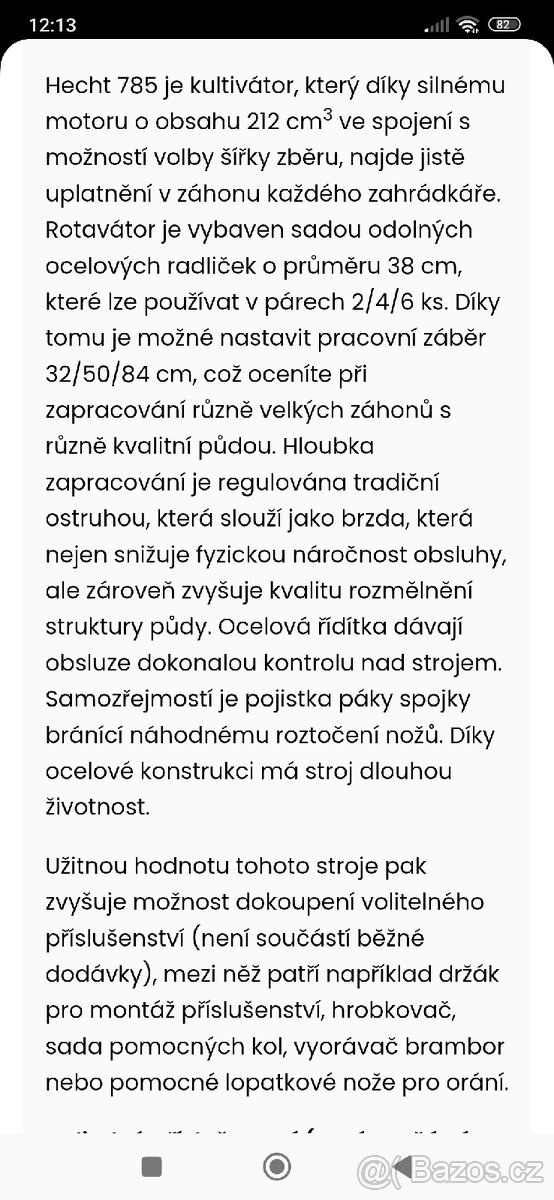 Kultivátor Hecht 785 - 10