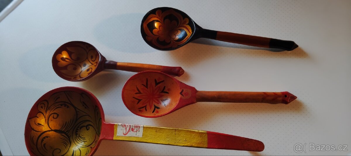 Dřevěné ručně malované lžíce SSSR - 10