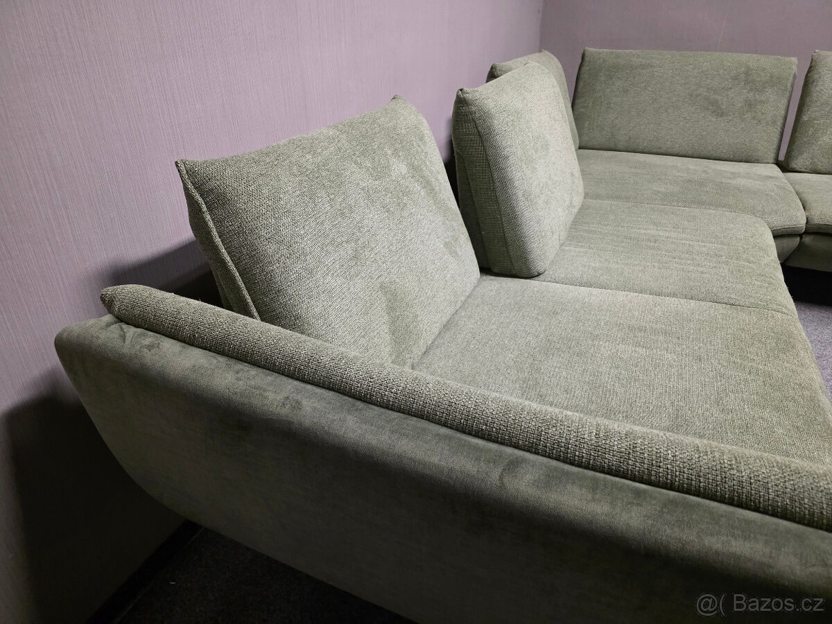 Velká rohová sedačka zelená PULL - 10