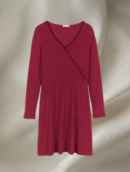 Fisherfield vínové áčkové úpletové šaty - 10