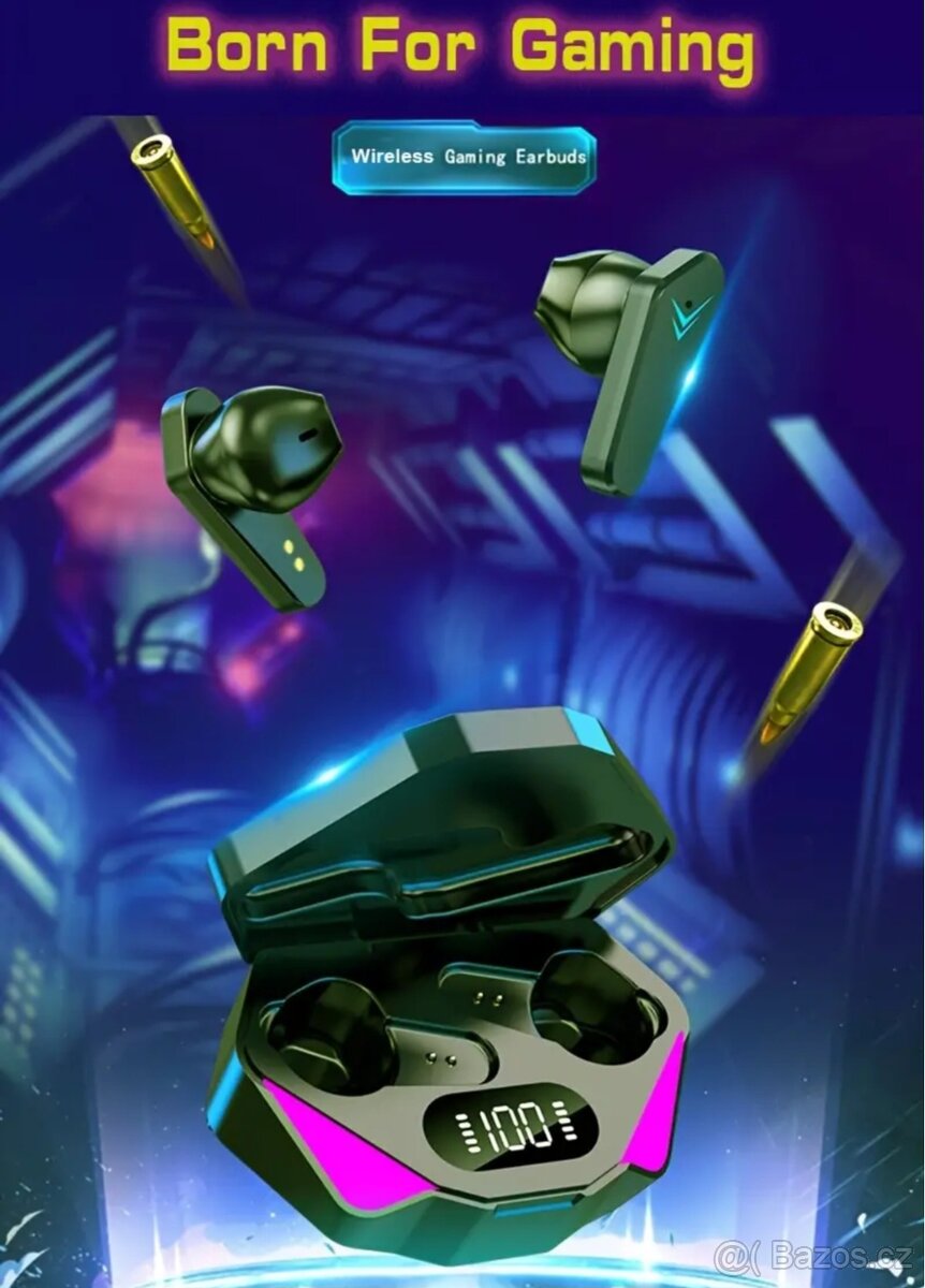 Bezdrátová pecková hudební/herní sluchátka X15 - 10