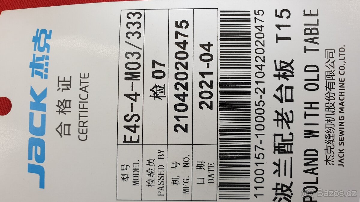šicí stroj JACK E4 S -NOVÝ ZÁRUKA 2 ROKY - 10