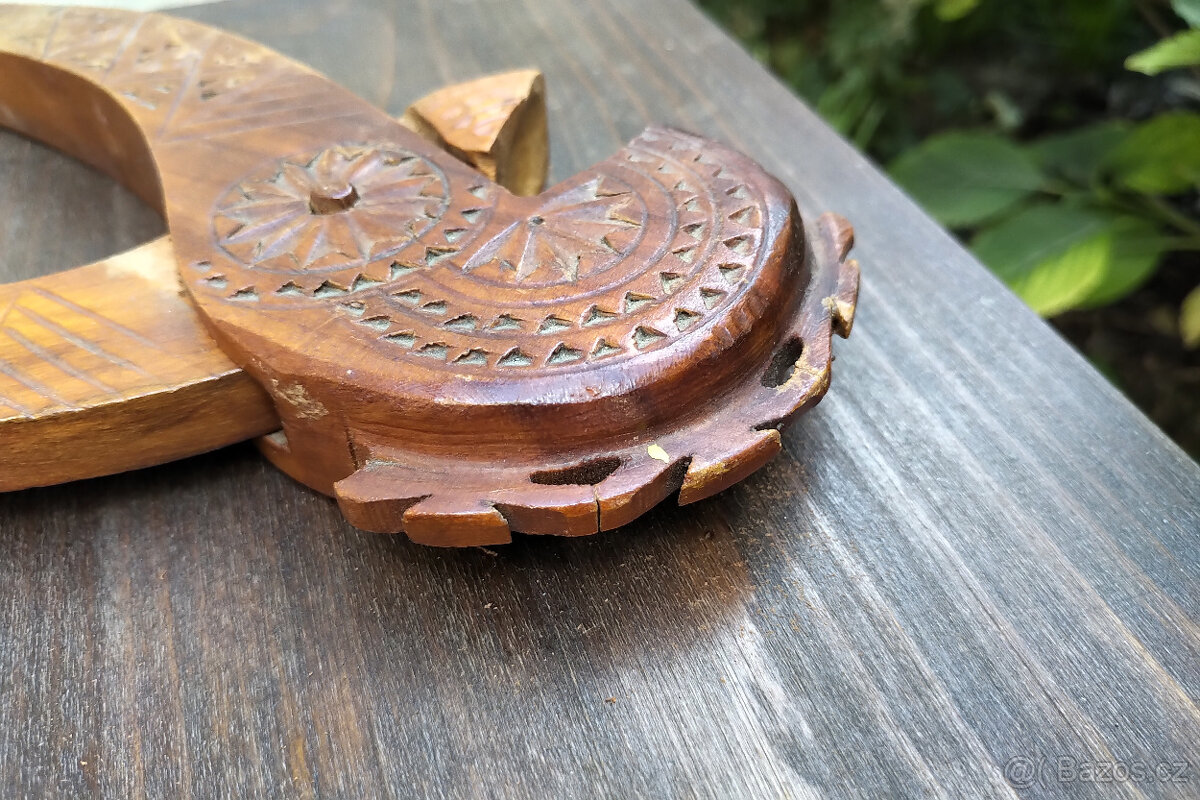 Dekorace z Indie, dřevo, 5ks - 10