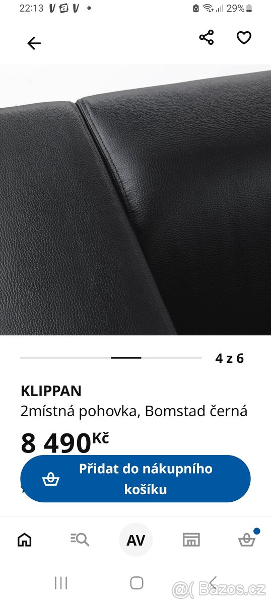 KLIPPAN dvoumístná pohovka Ikea Bomstad černá - 10