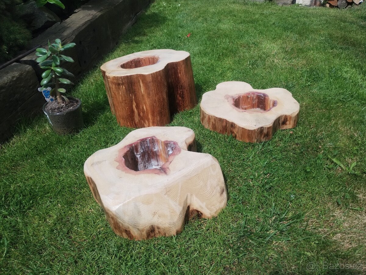Nabízím vyobrazené květináče z masivního dřeva EKO ošetření - 10