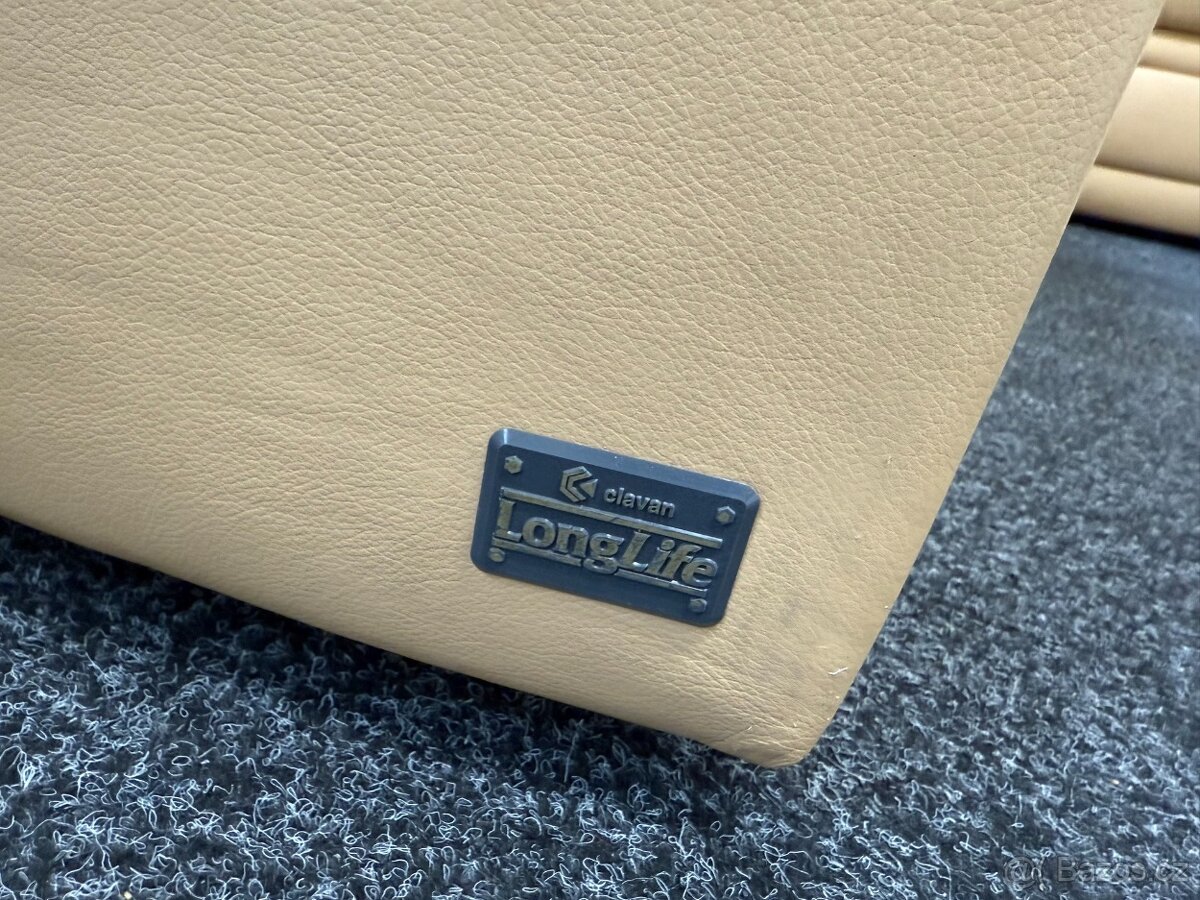 Sedací souprava rohová -rozkládací +taburet -kůže - 10