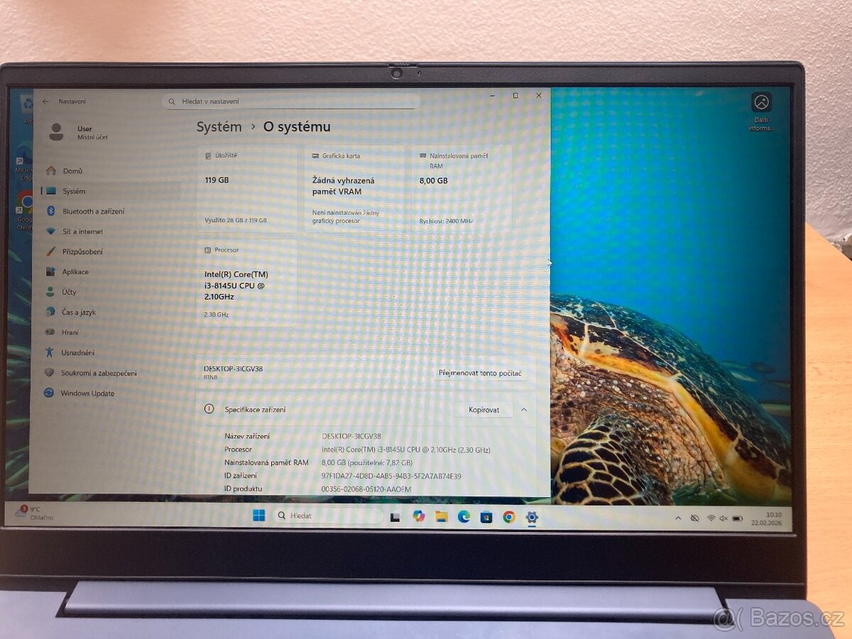 Lenovo IdeaPad S340 15,6" | i3, 8GB, SSD | Top stav - 10